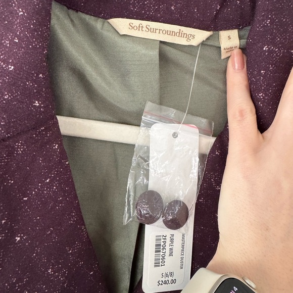 Soft Surroundings Masterpiece Duster in Purple Wine - Picture 4 of 7